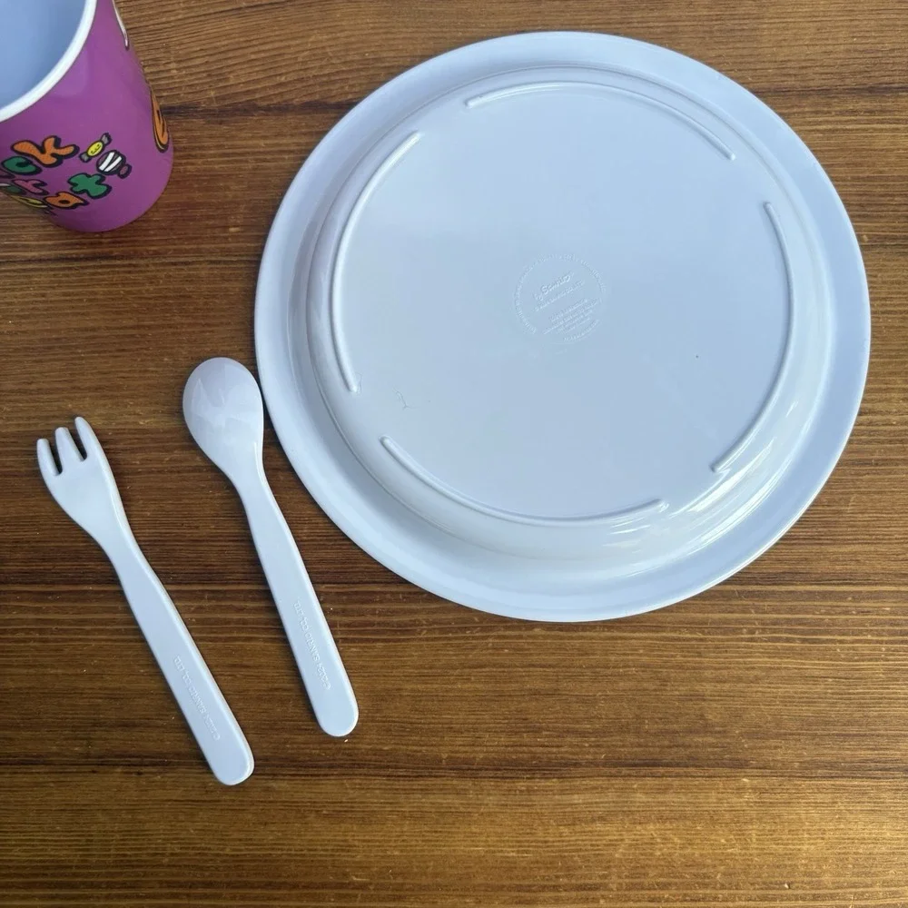 Sanrio Hello Kitty Halloween Boo Kids 4pc Melamine Dinner Set Purple